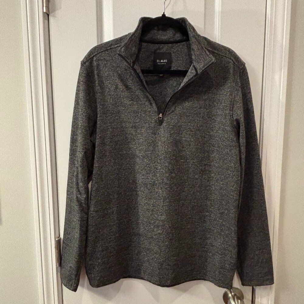 01.Algo Medium (M) Performance Dark Gray Quarter Zip Sweater Pullover